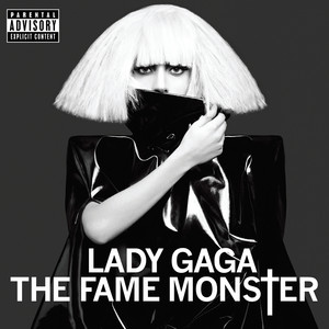 An image from Fortnite Festival of the Bad Romance cover art. This cover features Lady Gaga with a white bob haircut and a black leather outfit. 