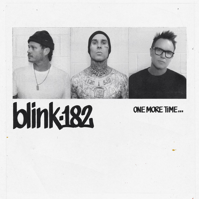 An image of the You Don't Know What You've Got cover by Blink 182, which is a song in Fortnite Festival. This white album cover features three headshots of each band member. 