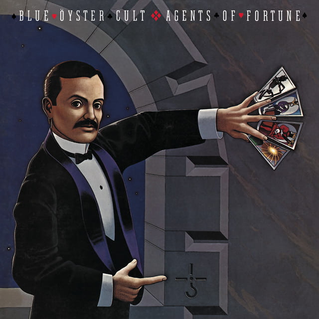 An image of the (Don't Fear) The Reaper cover art, which is a song in Fortnite Festival. This Song's art features a man in a suit holding up various tarot cards. 