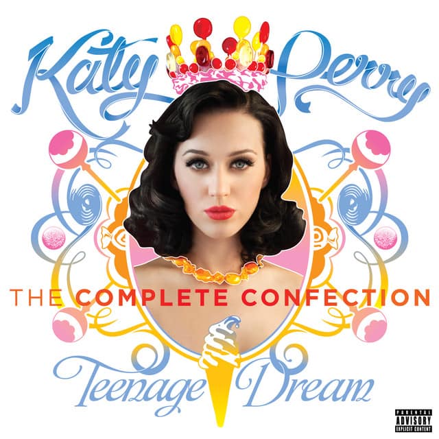 An image from Fortnite Festival of the Firework cover art, which features katy perry with a crown. 