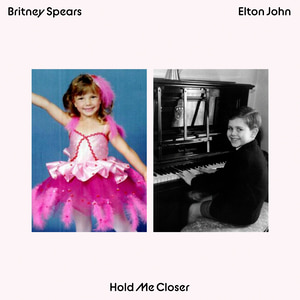 An image of the Hold Me Closer cover art with Britney Spears and Elton John. This song is in Fortnite Festival and features the two as children. 