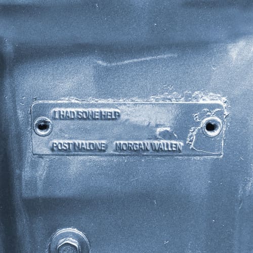 An image of the Fortnite Festival song I had Some Help, with a cover of the song smelted into a metal door. 