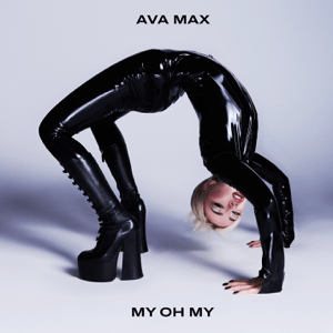 An image of Ava Max's My Oh My cover art, which is a song in Fortnite Festival. This art showcases the singer in a leather body suit. 