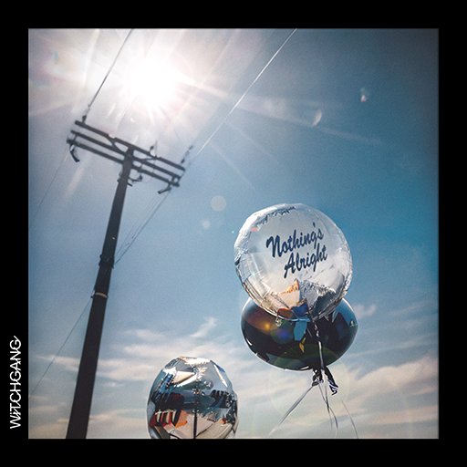 An image from Fortnite Festival of the Norhings Alright cover art, showcasing balloons and a power line. 