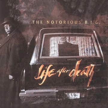 An image from Fortnite Festival of teh Notorious Thugs cover art, which features the Notorious B.I.G standing next to a car. 