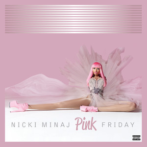 An image of the Super Bass cover art from Fortnite Festival, which features Nicki Minaj in a pink wig with no arms and long legs. 