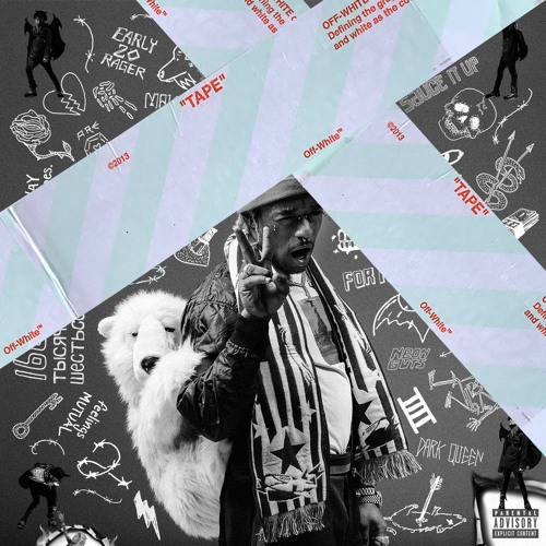 An image of the Way LIfe Goes cover art from Fortnite Festival. This song by Lil Uzi Vert features teh rapper in black and white with a blue X. 