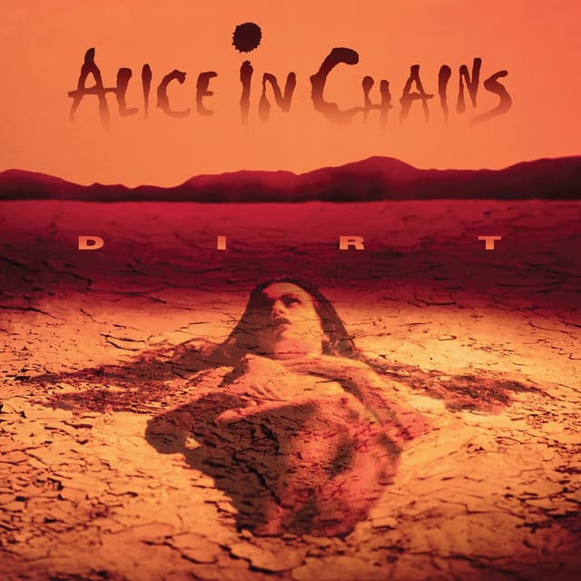 An image of the cover art for Alice In Chains' album Dirt, which features the song Would?. This song is currently in Fortnite Festival, and the cover art showcases a human buried in the desert. 