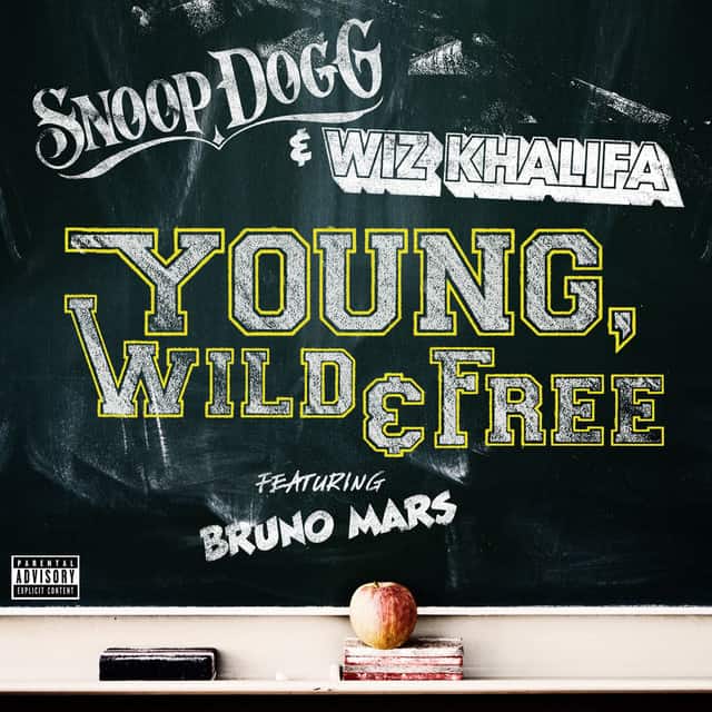 An image of the Young, Wid, & Free cover art from Fortnite Festival. This cover is a white board with white text. 