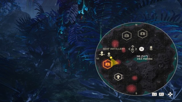 Artillery Secondary Objective icon on mini-map in Helldivers 2