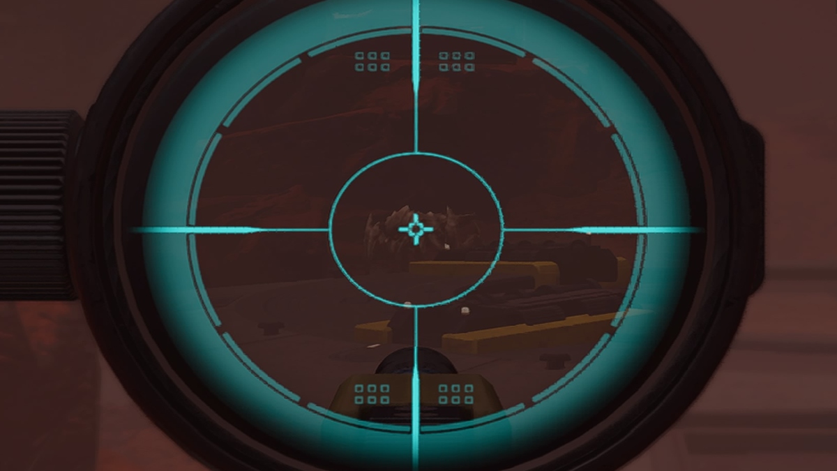 Anti-Material Rifle scoped in, in Helldivers 2