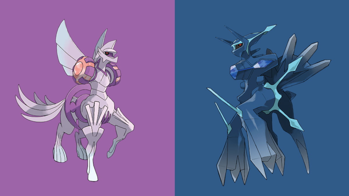 Origin Forme Palkia and Origin Forme Dialga Shiny versions in Pokemon Go