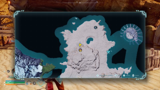 A screenshot of the map in Palworld showing the location of The Furthest Mineshaft.