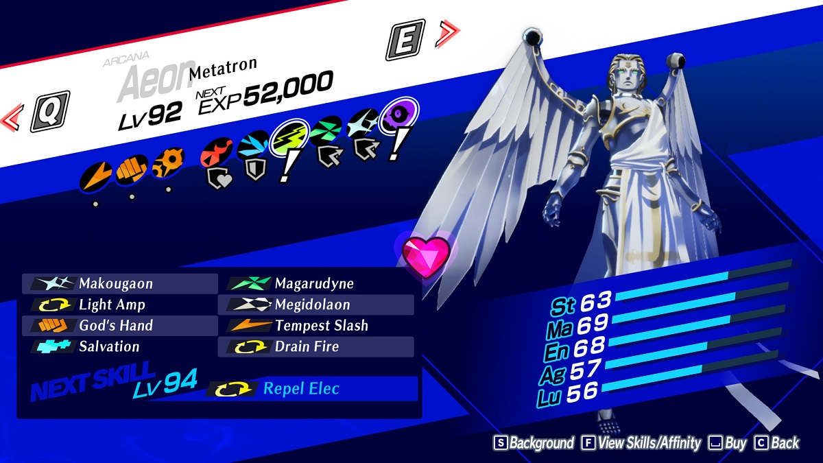 An image of Metatron in the Persona 3 Reload Compendium.