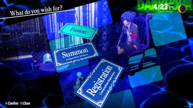 Fuse persona main menu screen in Persona 3 Reload