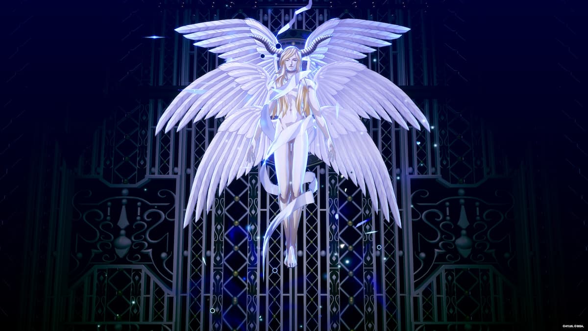 Helel from Persona 3 Reload flying in the air
