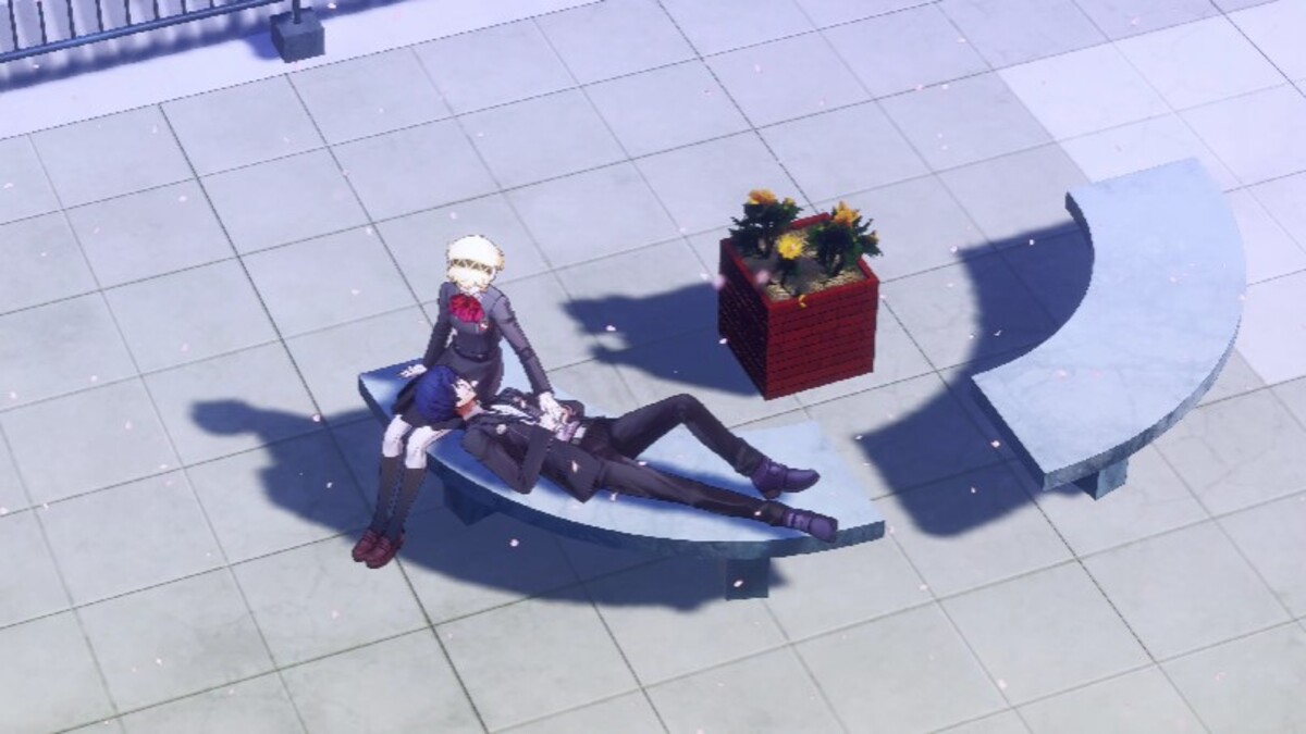 Aigis and the protagonist in Persona 3 Reload's good ending