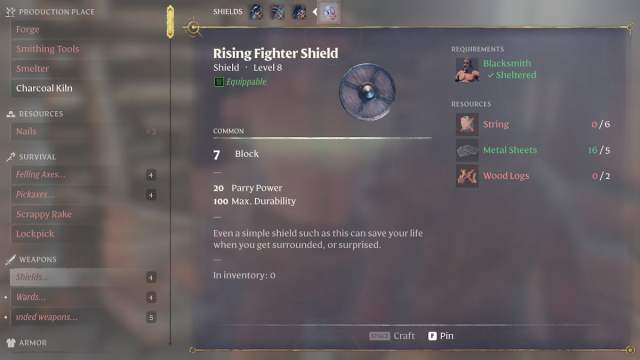 Rising Fighter Shield in Enshrouded