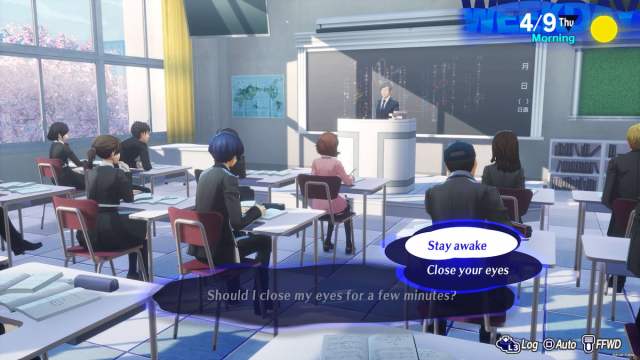 Should you fall asleep in class in Persona 3 Reload