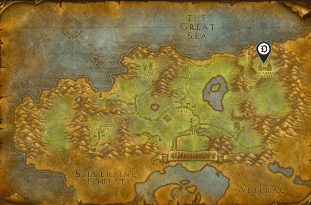 Image of the map of Tirisfal Glades in WoW SoD.