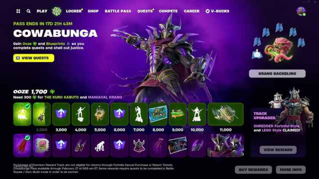 Fortnite Cowabunga quest and rewards.