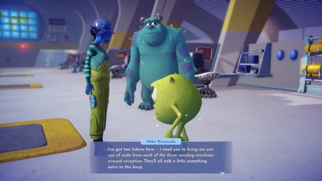 The player talking with Mike as he requests they find three soda for him.