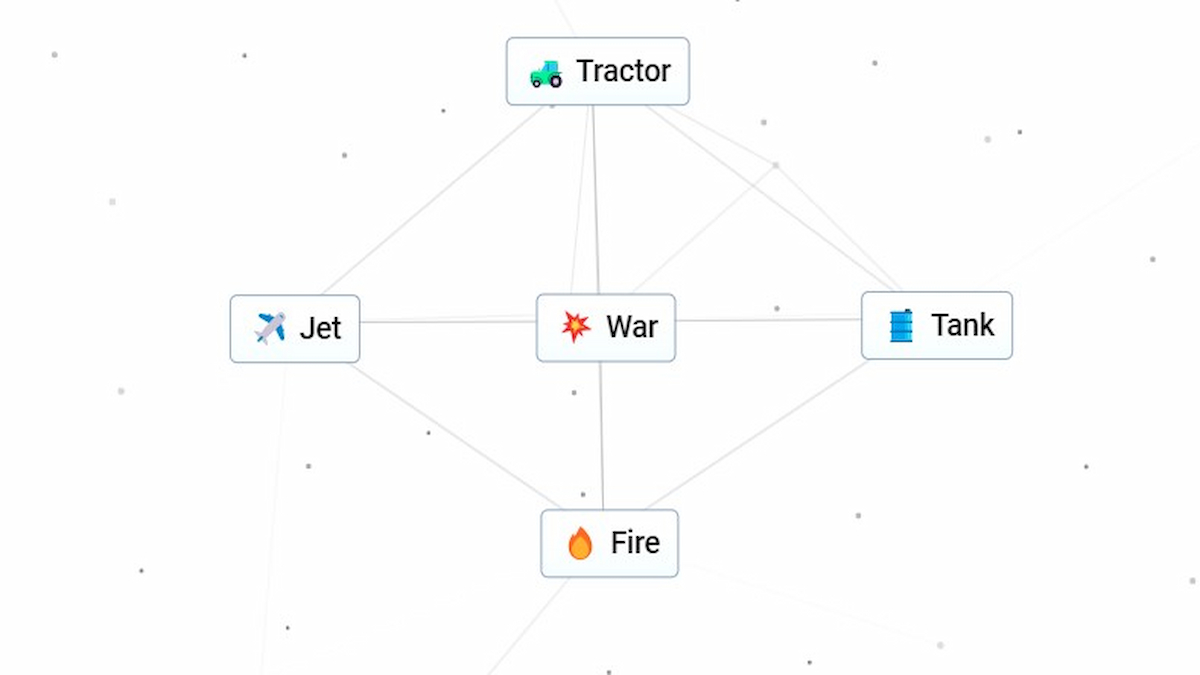 Infinite Craft War with a bunch of ingredients around the term