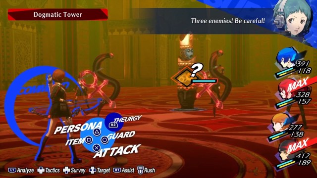 Persona 3 Reload characters are fighting Dogmatic Tower and Immoral Snakes