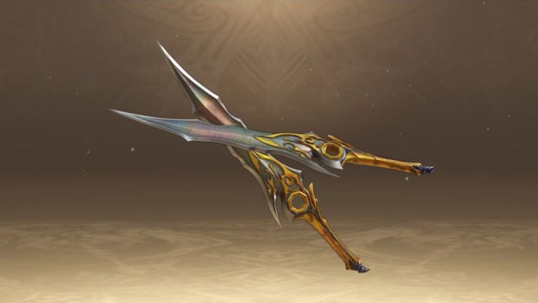 A screenshot of the Damascus Knifes 3D model in Granblue Fantasy Relink