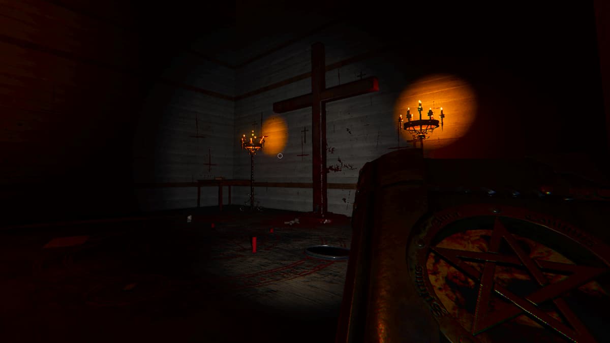 The inside of the chapel in Phasmophobia.