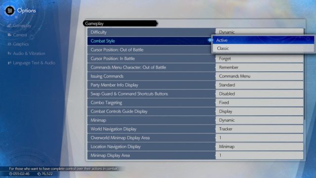 active combat style in final fantasy 7 rebirth