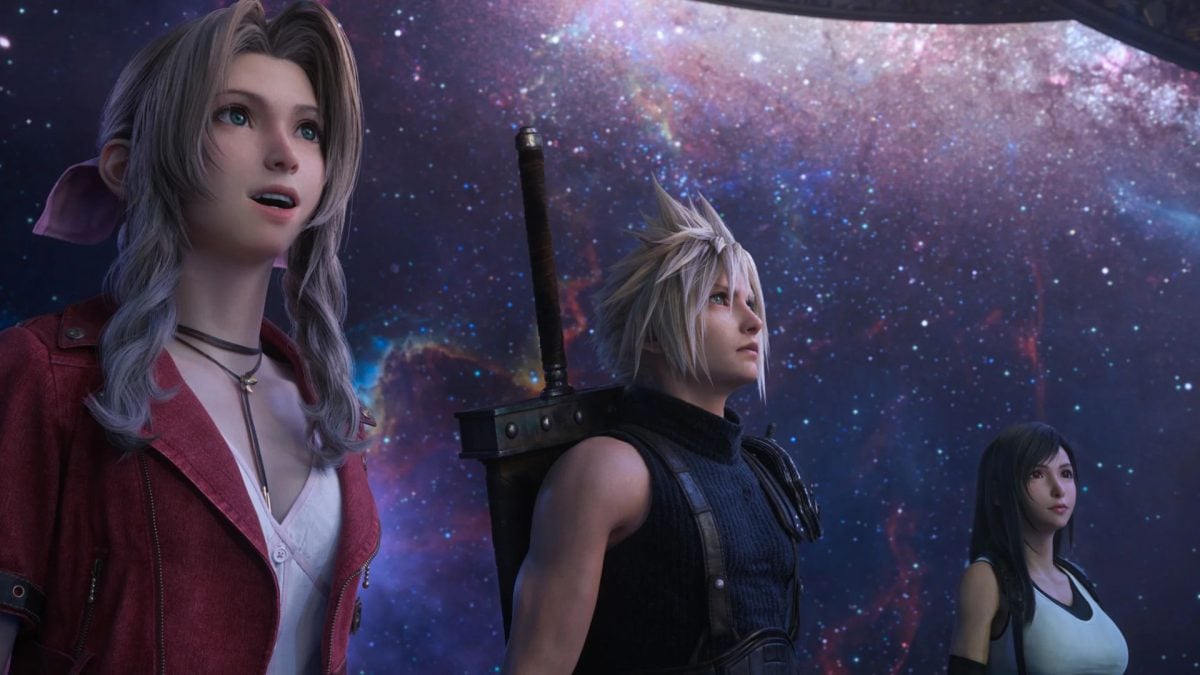 aerith, cloud, and tifa look up at the stars in ff7 rebirth