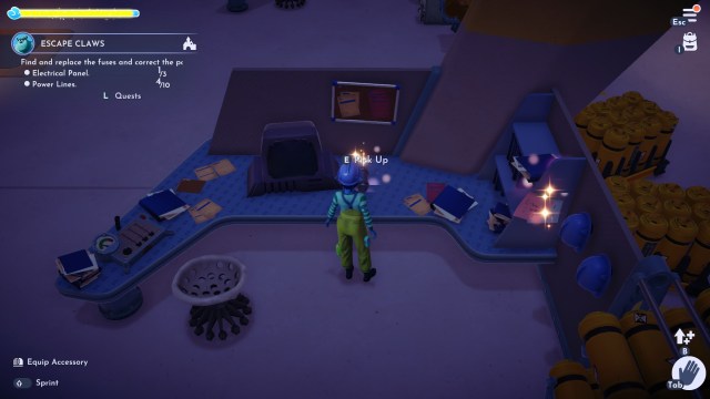 The player standing in front of a fuse.