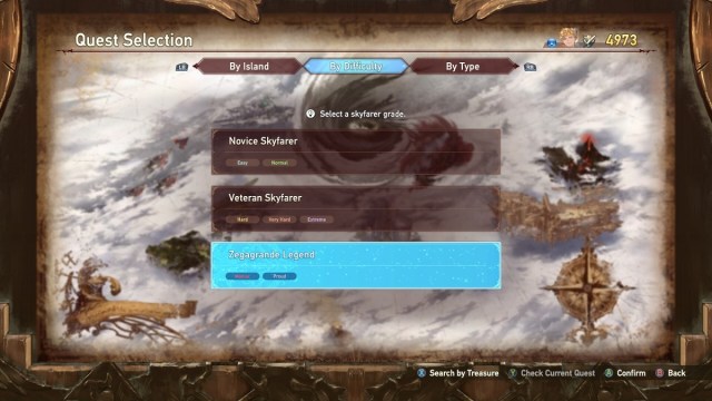 Granblue Fantasy Relink quest menu difficulties