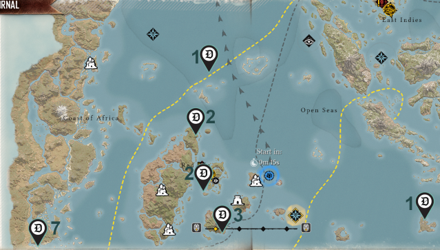 Map of the Red Isle with Dot markers.