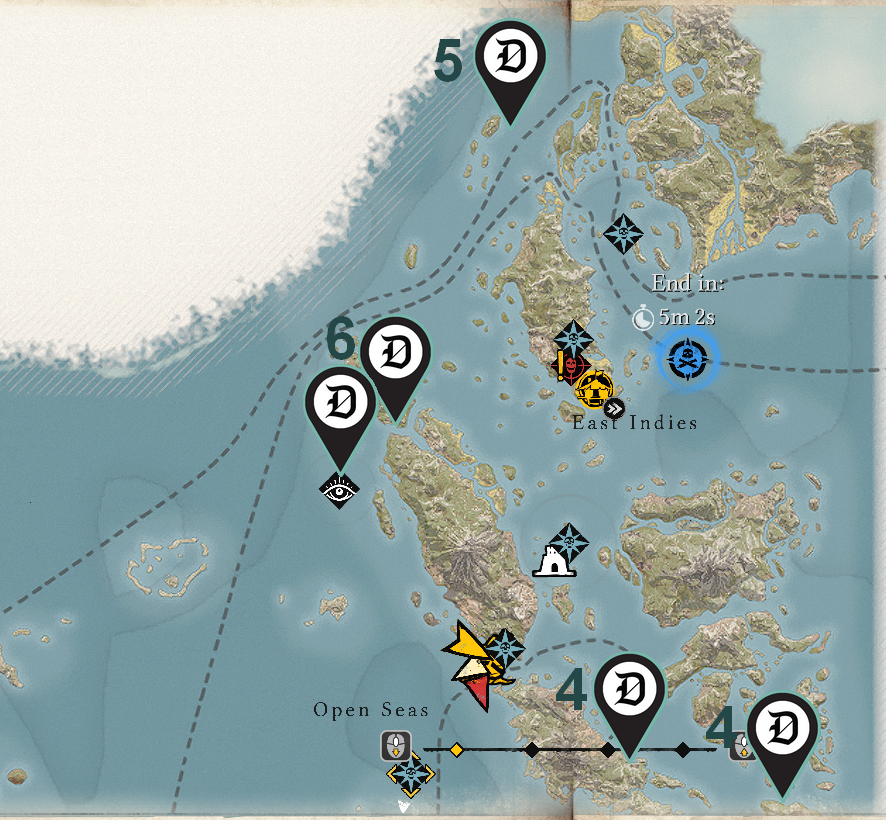 Map of the East Indies with Dot markers.