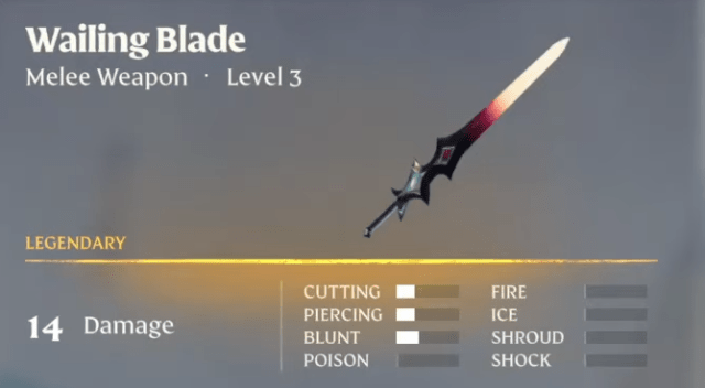 Weapon menu.