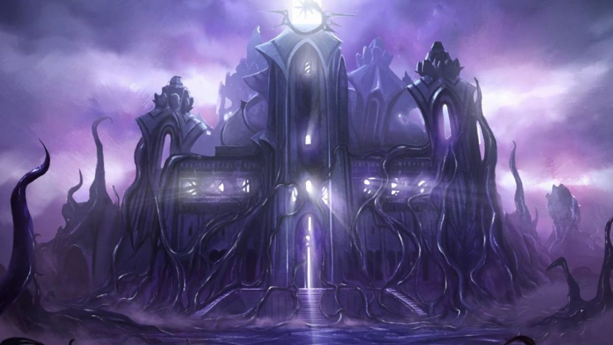 The art of a corrupted castle in Last Epoch.