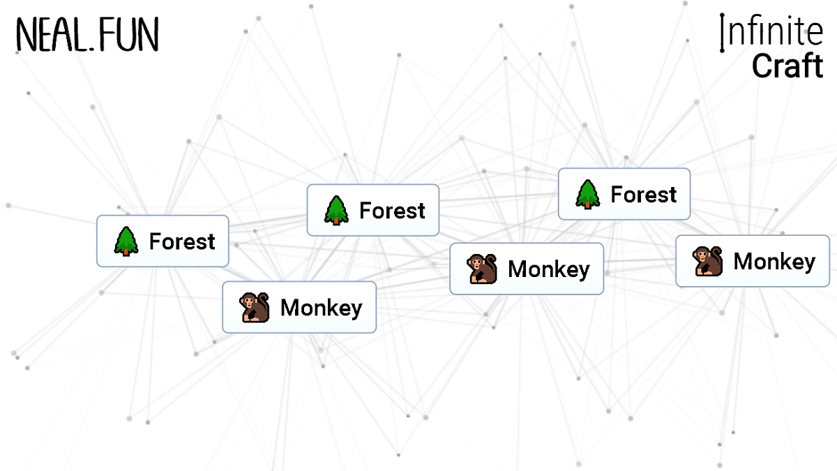 Monkey and Forest in Infinite Craft