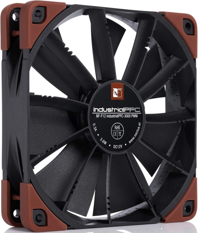 Noctua NF-F12 iPPC 3000 PWM fan on white background