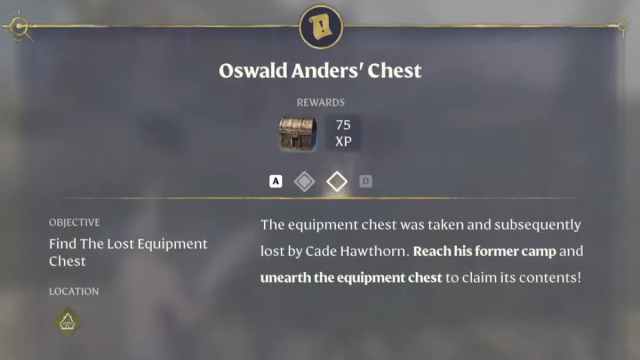 The Oswald Anders' Chest quest.