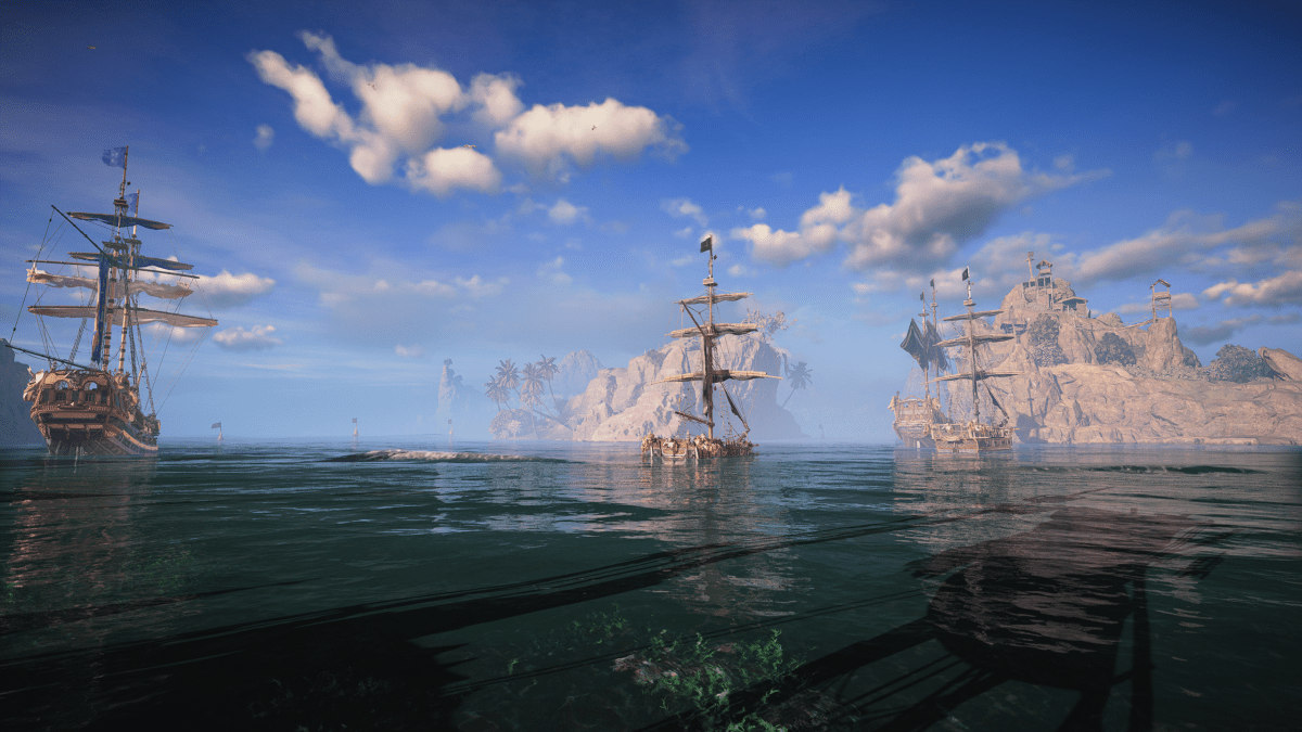 Ships docked in Sainte-Anne in Skull and Bones.