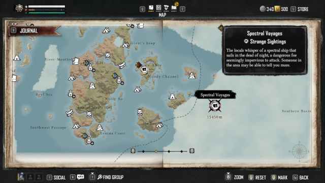 Spectral Voyages strange sighting on the Skull and Bones map