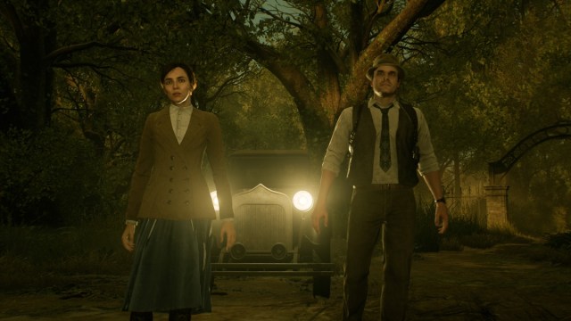 Emily and Edward standing in the character selection screen in Alone in the Dark