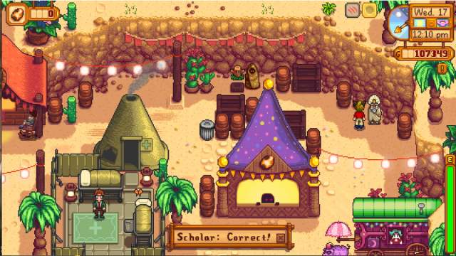 Scholar attending the Desert Festival in Stardew Valley