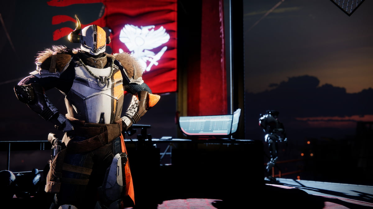 An image of Shaxx, Destiny 2's PvP vendor.