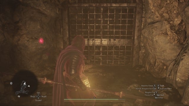 A door in Dragon's Dogma 2, the wooden lock having been blown off.