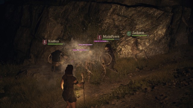 Pawns fighting skeletons in Dragon's Dogma 2¸