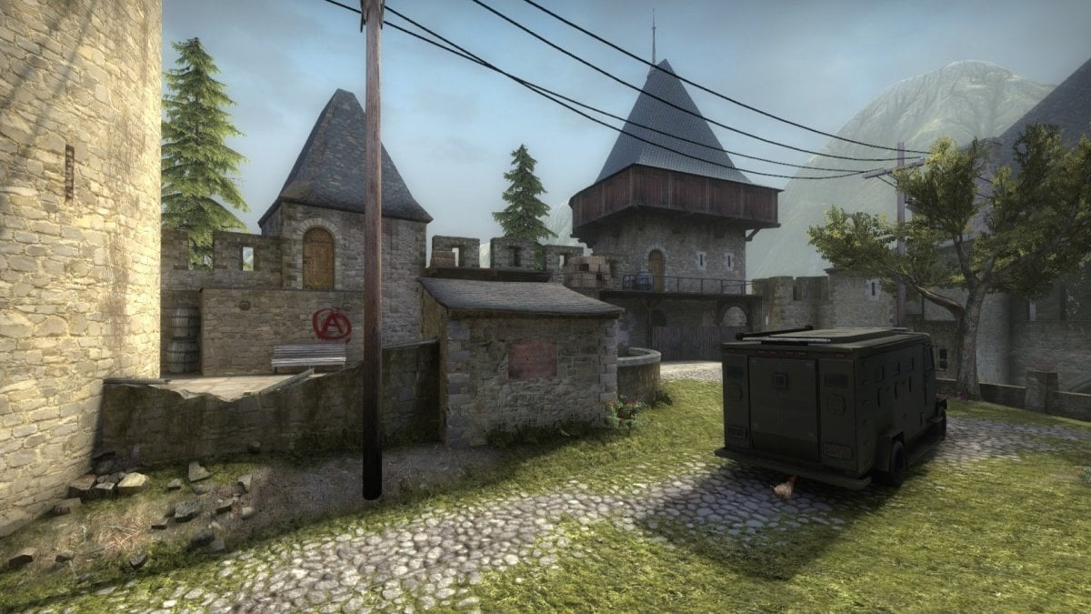 Bomb site A on Cobblestone in CSGO