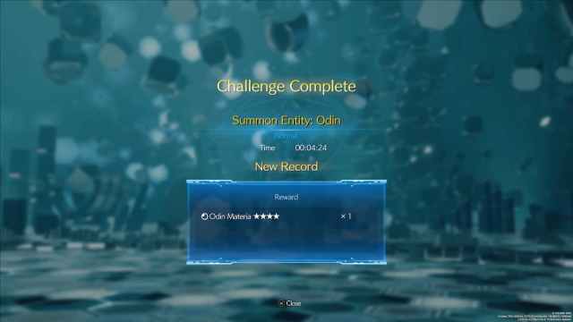 Odin victory screen from FF7 Rebirth